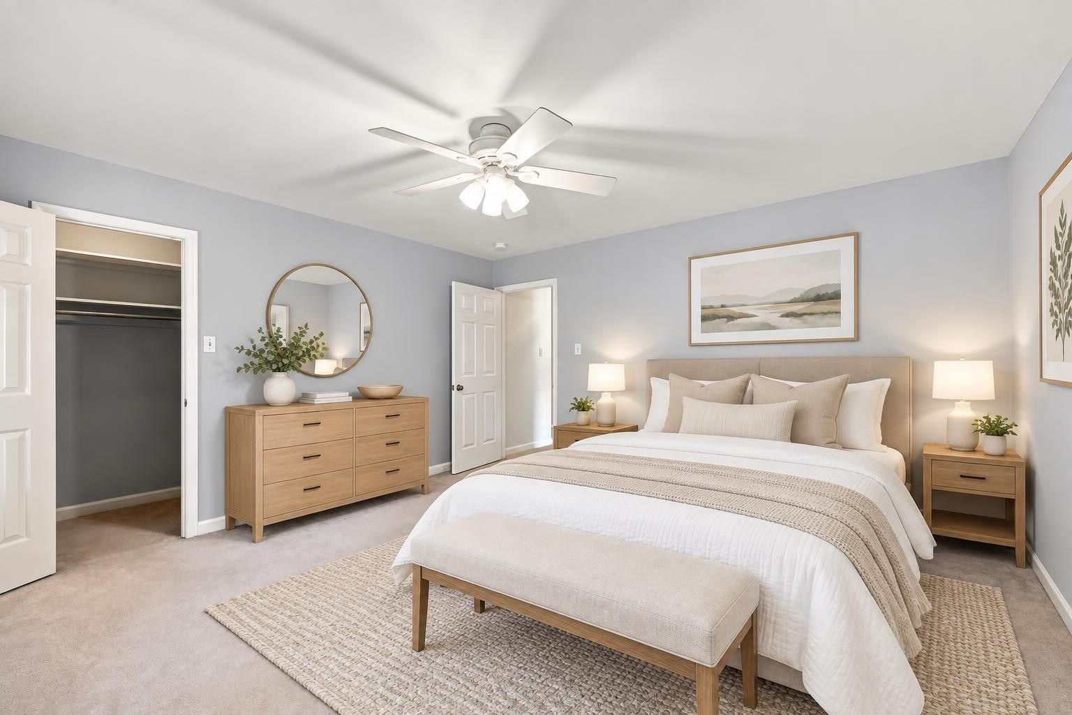Virtually staged bedroom