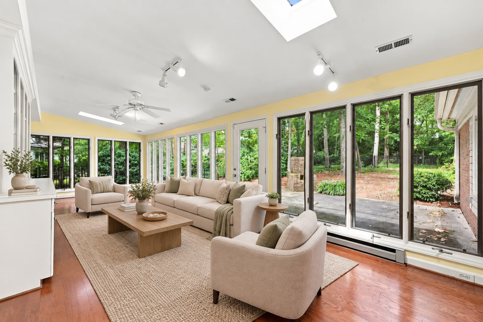 Broadfield sunroom with illustrative virtual furniture staging
